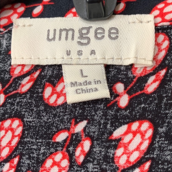 10. Umgee size L Black and Pink Boho Peasant Blouse - Picture 4 of 4